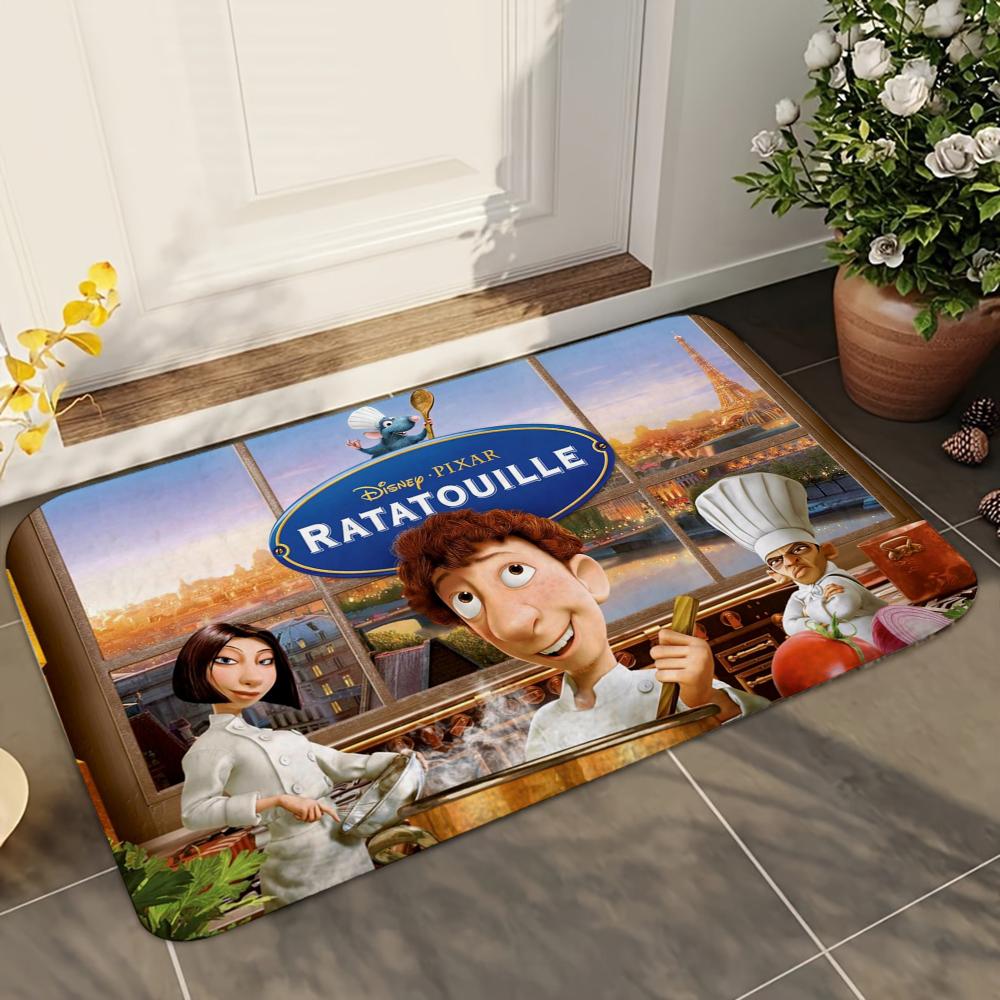 1pc  Disney Ratatouille Bathroom Absorbent Mats Anti-Slip Mats Home Decor Supplies Carpets Home Kitchen Floor Mats