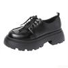 Fashion Women's flat shoes autumn black fashionable comfortable leather shoes lace up outdoor casual versatile women's shoes