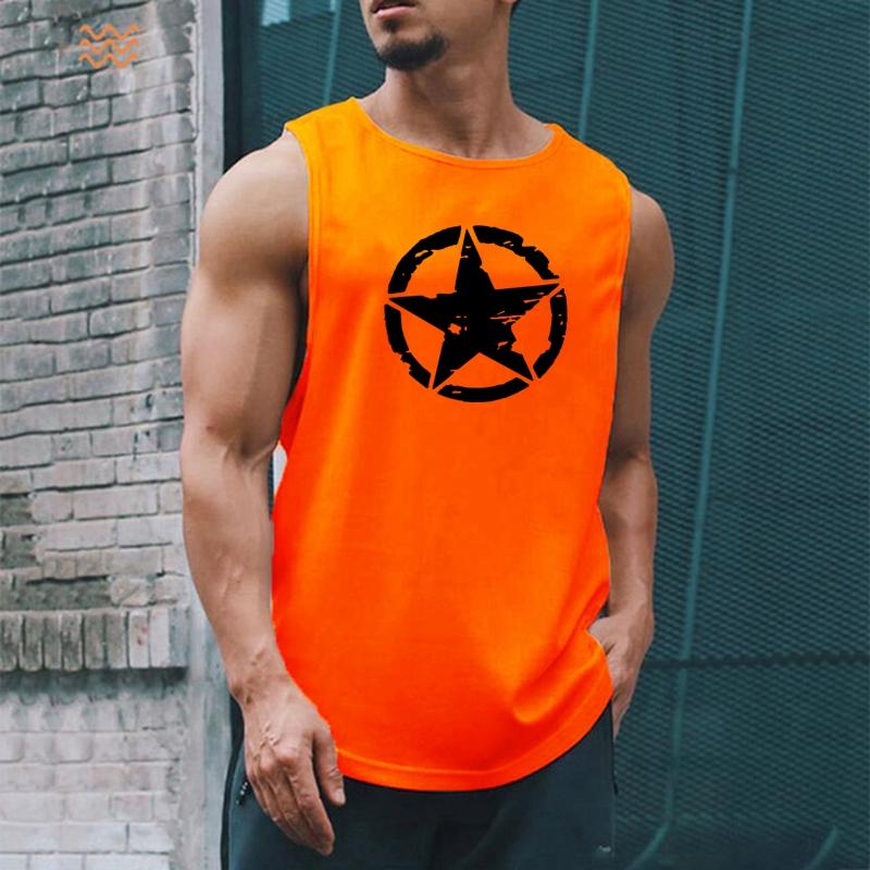 New Fashion Pure Polyester Sleeveless Shirt Vest Men's Fitness Shirt Men's Undershirt Bodybuilding Exercise Fitness Vest Fitness Men