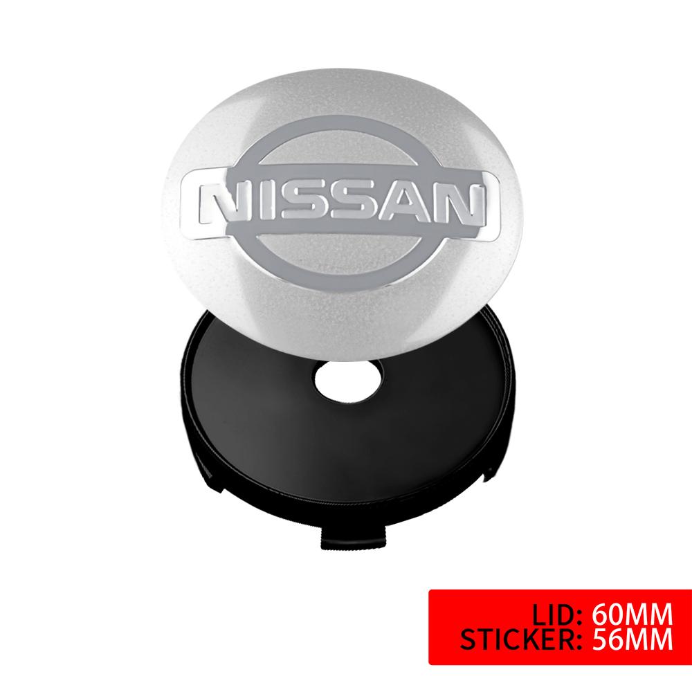 4Pcs 56 60MM Car Emblem Wheel Hub Caps Stickers Hubcap Badge Decals For Nissan Nismo X-trail Almera Tiida Patrol Teana J32 GTR