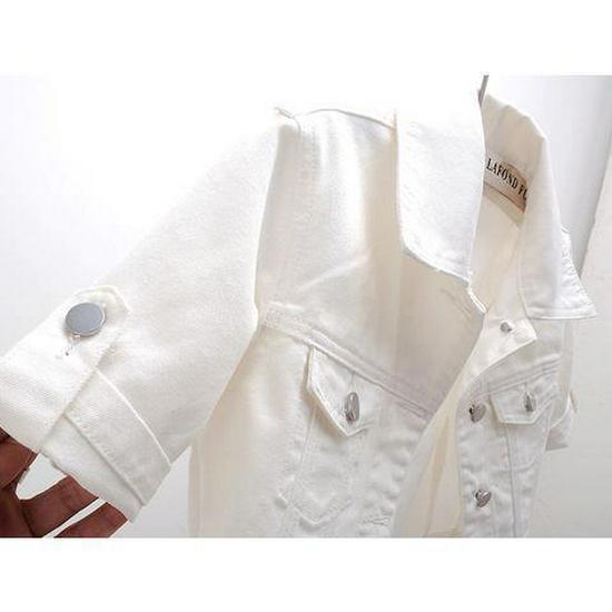 New Women's Sleeveless White Denim Jacket Shawl Cardigan