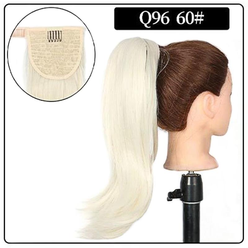 MERISIHAIR Women Natural Ponytail 18 Inch Synthetic Elastic Wrap-around Wig Clip Multi-color Ponytail Synthetic Fiber Hairpiece Daily Use