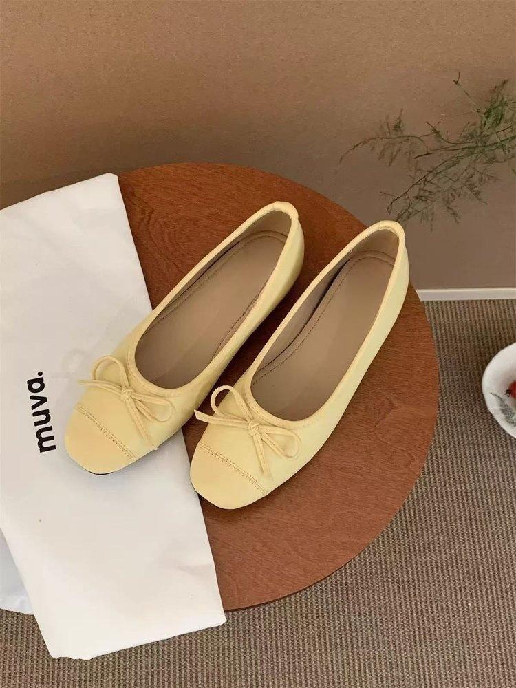 

Внутреннее увеличение высоты серебристый свет рот красный одинарные туфли женские весна и лето новые ретро балетный стиль на одной педали плоские бини женская обувь 40