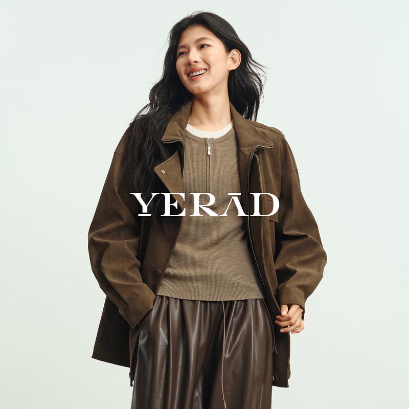 YERAD Women's Slim-Fit Mock-Layer Half-Zip Wool Knit Sweater