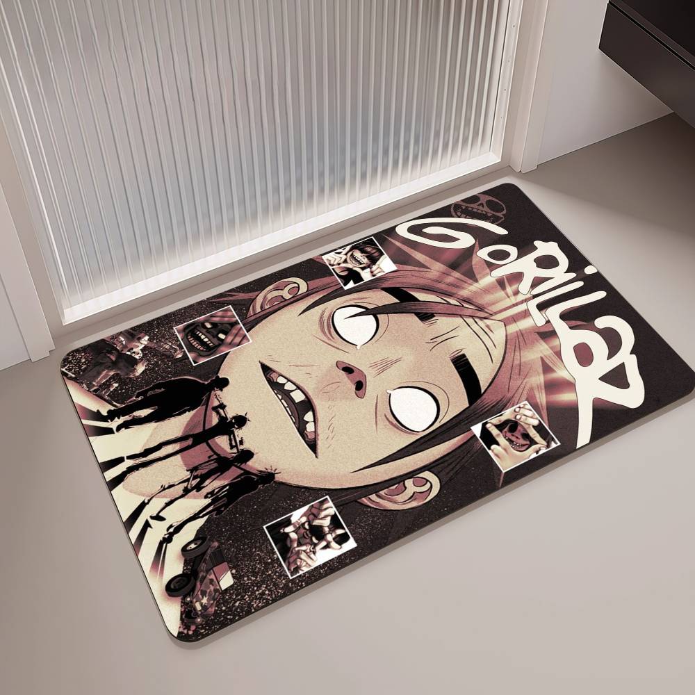 Virtual Anime Rock Band Gorillaz Floor Mat Rectangle Anti-slip Home Soft Badmat Front Door Indoor Outdoor Mat Hotel Decor Mat