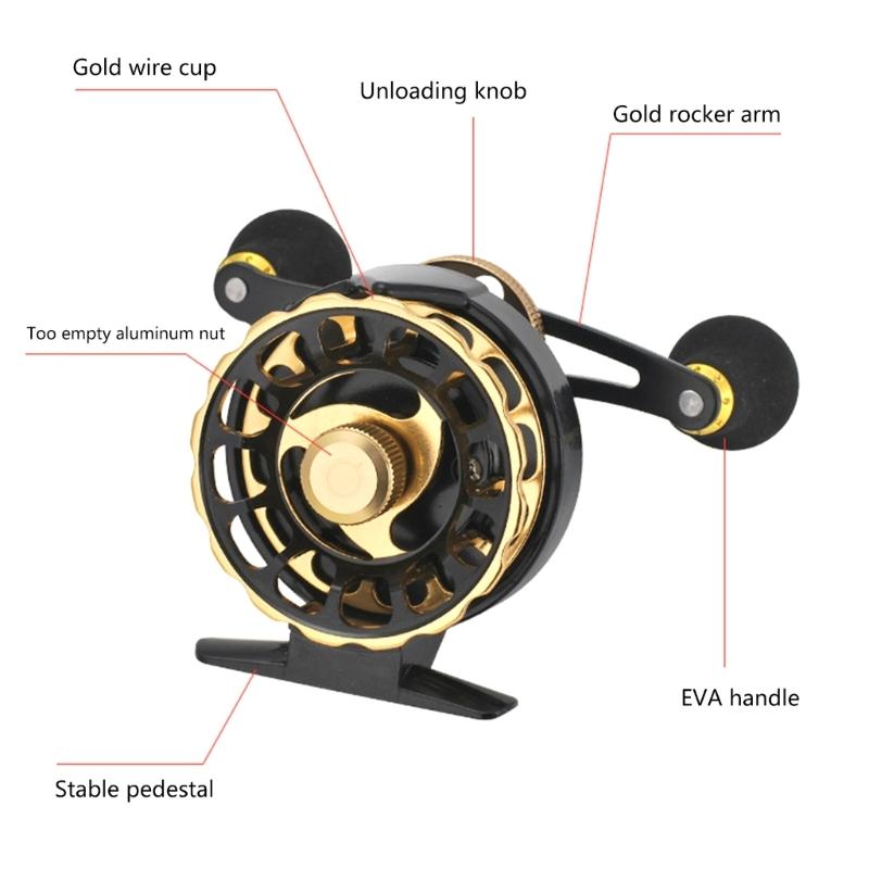 Raft Fishing Reel Aluminum Alloy Fish Line Wheel Right/Left Handed Fishing Raft Wheel Ice Reels Comfortable Grip