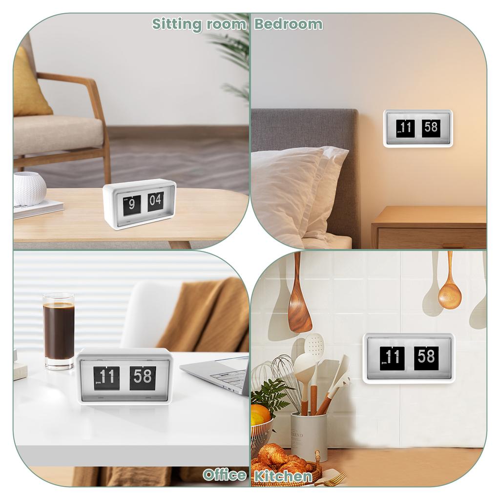Automatic Flip Clock Desktop Retro Clock Digital Flip Clock Battery Driven Multi functional Clock Home Decoration Clock