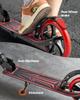 Kick Scooter for Kids Ages 8+, Teens & Adults, 2-Wheel Toddler Scooter with Adjustable Height Handlebar, Wide Anti-Slip Deck, Foldable Lightweight for