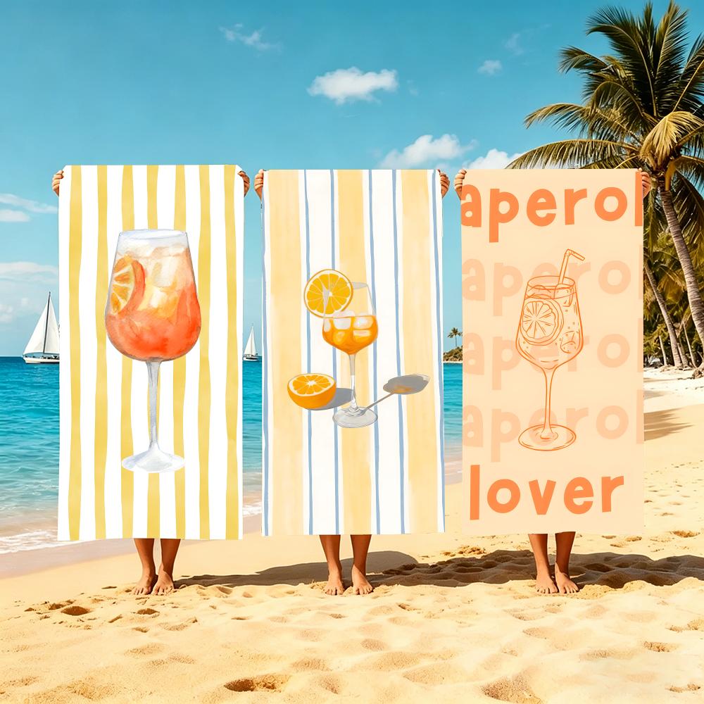 Towel Microfiber beach towel, quick-dry, sand-free, ultra-fine fiber, super soft. A-Aperol Spritzs