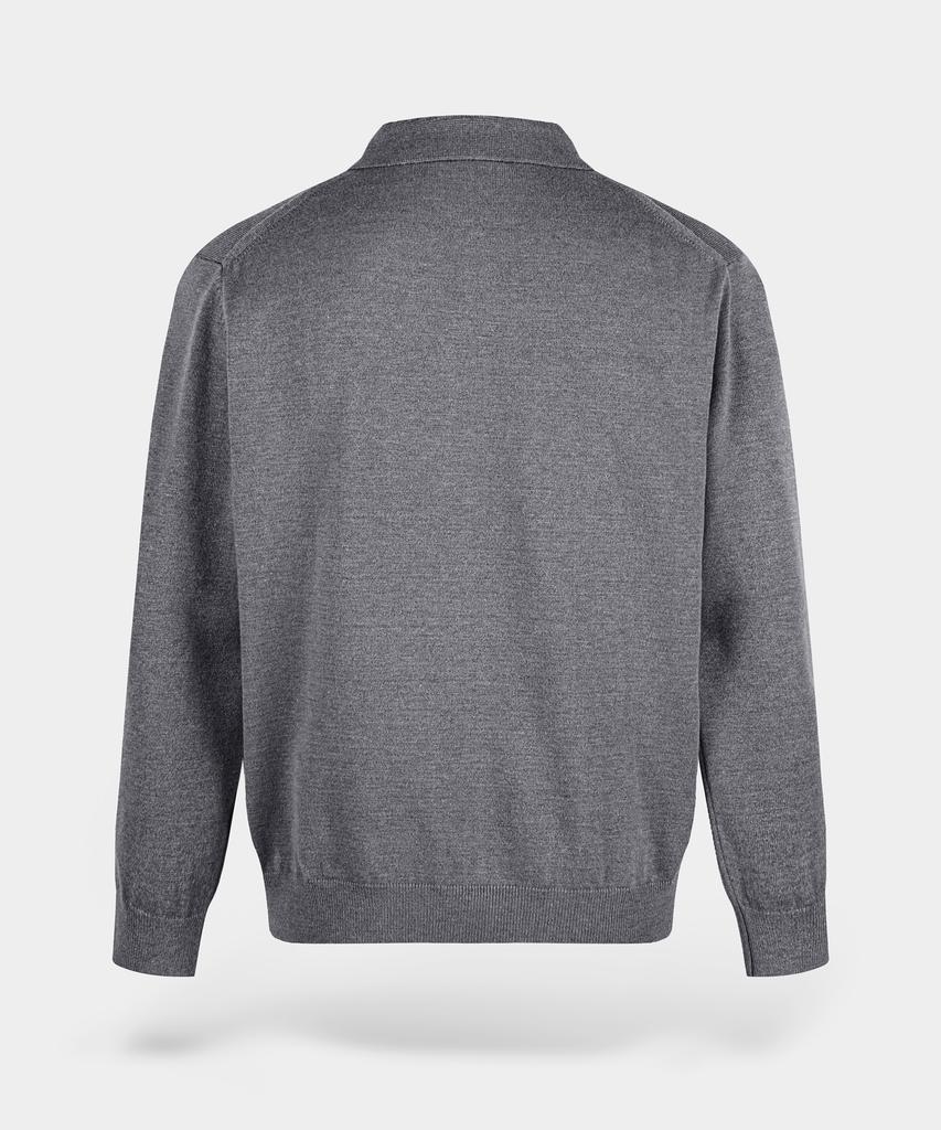 BIRBANTE Soft Washable Collared Knit - Melange Grey