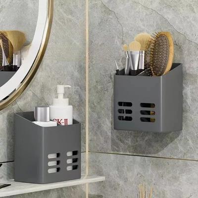 1PC Bathroom Shelf Makeup Storage Organizer No Drill Toiletries Shelves Wall Mount Comb Skin Care Product Rack Accessories