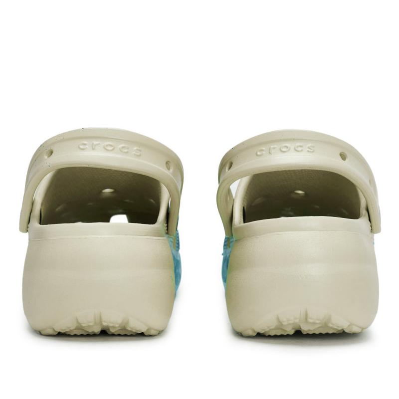 Crocs Classic Platform Clog 811 Encounter Scene Special Shoe Box Fluid Ink Splash Hole Shoes Women's Bone White Tiffany