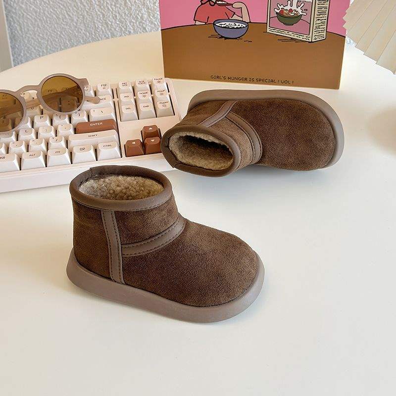 Girls Snow Boots 2025 Winter New Children's Velvet Warm Boys Cotton Boots Baby Soft Sole Non-slip Large Cotton Shoes