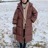 Long Down Cotton Jacket Women's Warm Overcoat Korean Hooded Loose Casual Snow Wear Coat Female Windproof  Parkas Outwear