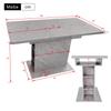 Dining Table Wood, Extendable Dining Room Tables with Storage, Rectangular Kitchen Table, Grey