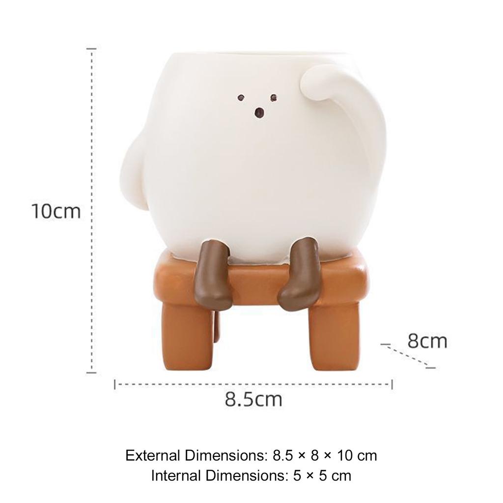 Smile Face Flower Pot Reusable Unique Sit Chair Succulent Pots Wear Resist Creative Small Potted Ornament for Indoor Outdoor