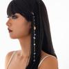 Ocean Vacation Style Conch Fringed Hair Accessories, Simple Irregular Gravel Long Chain Braided Hairpin
