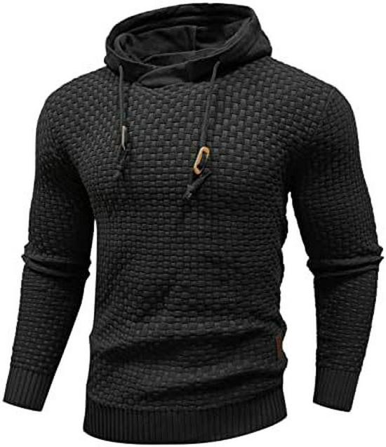 Zaitun Men's Long Sleeve Knitted Hooded Sweatshirt