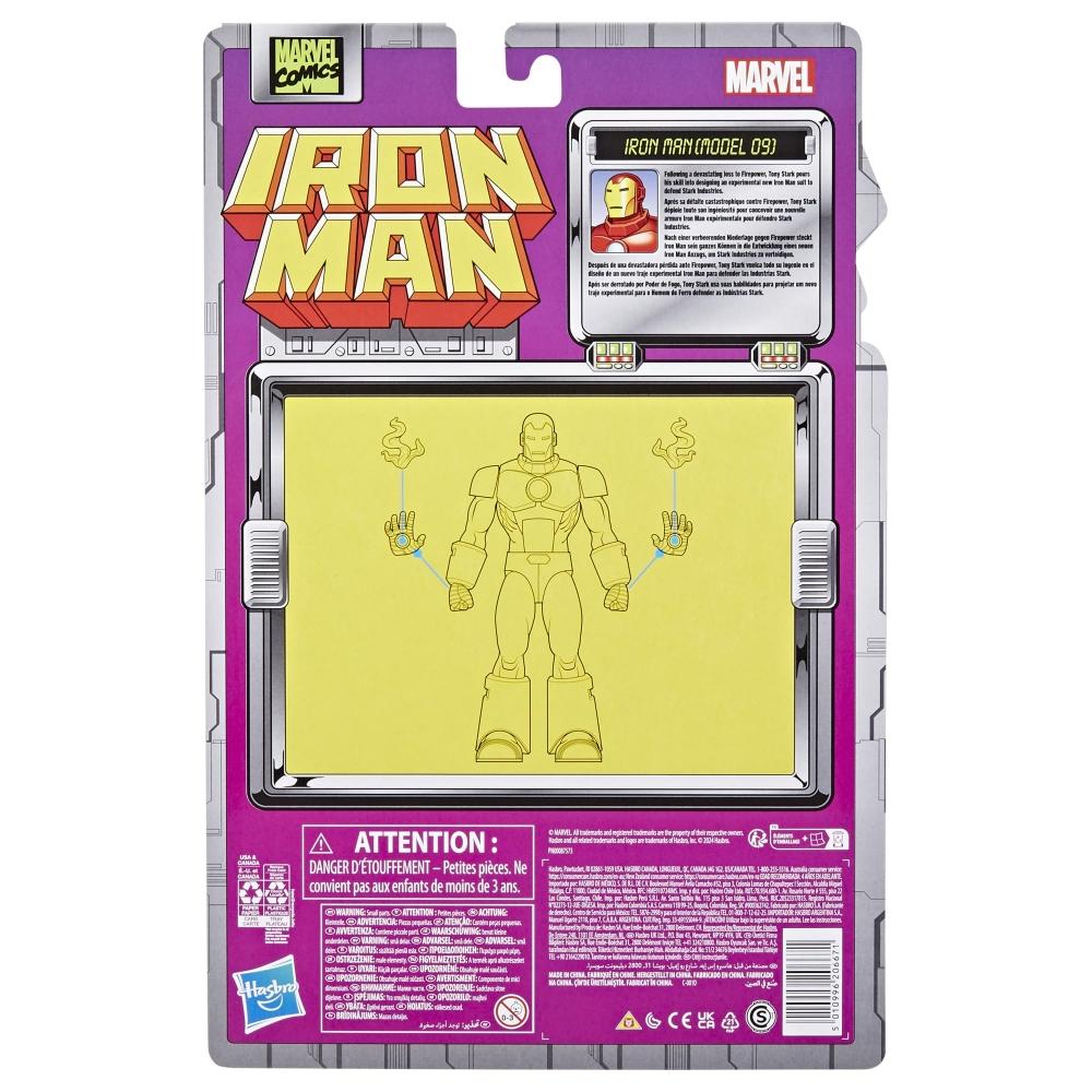 Hasbro () MARVEL Marvel Comics Iron Man (Model 09), Iron Man Comics Collectible 6 palců (15 cm) velikost akční figurka, retro design blistrové balení F9028 G