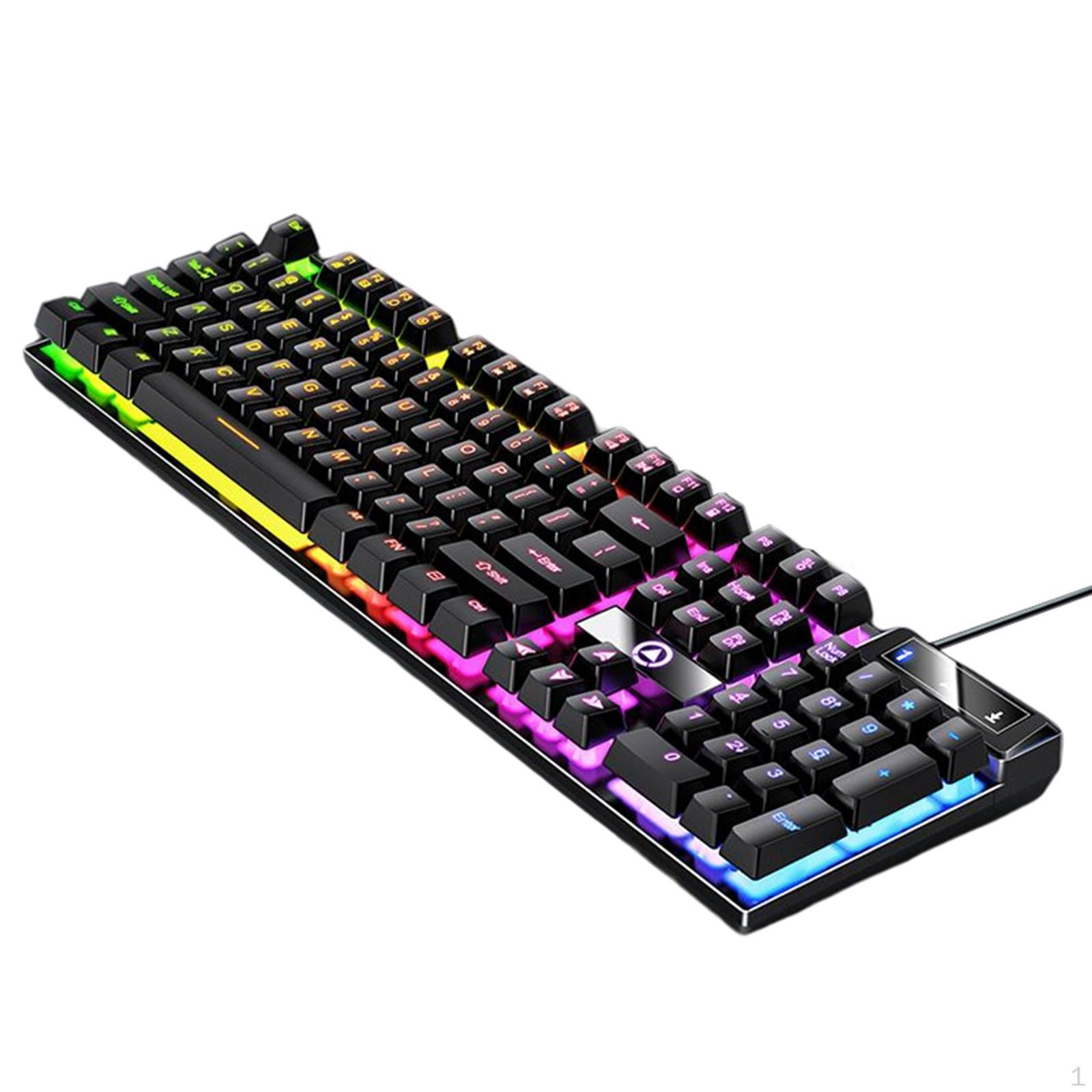 

Mechanical Gaming Keyboard USB RGB Backlit LED Lighting Effects for PC Computer Game Office Black