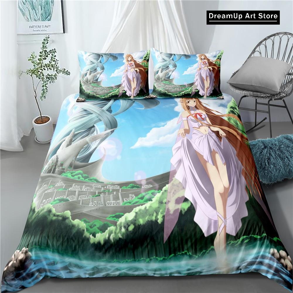 3D Print Fashion Anime Sword Art Online Bedding Set Boys Girls Twin Queen Full Size Duvet Cover Pillowcase Bed Adult Bedroom