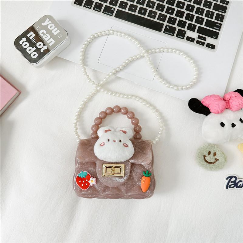 Rabbit Animal Plush Dolls Pearl Shoulder Strap Small Trendy Girl Shoulder Bag