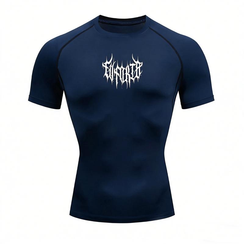 Men's Quick Drying Sports T-Shirt Tight Fit Breathable Sweat Absorbing Fitness Top High Elasticity Sweat Resist Stretchy Moisture-Wicking