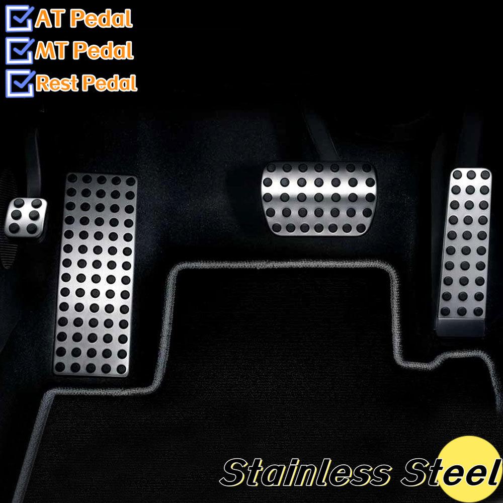 For Mercedes Benz W140 W220 W221 S Class 1993-2012 Fuel Brake Footrest Pedal Cover Antiskid pedal Auto Accessories silvery