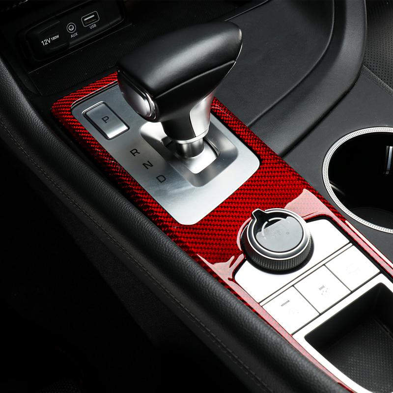 For Genesis G70 -2025 Real Carbon Fiber Tuning Accessories Center Console Gear Shift Panel Sticker Central Cover Trim