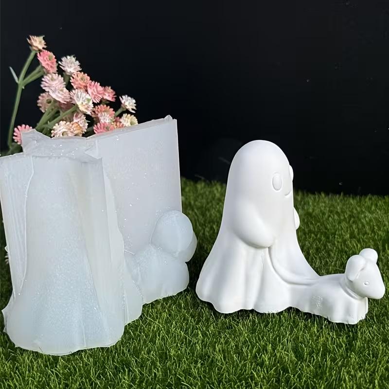 Halloween Decorations, Ghost and Dog Silicone Molds, Flower Ghost and Dog Walking Silicone Molds, Halloween Ghost Decorations