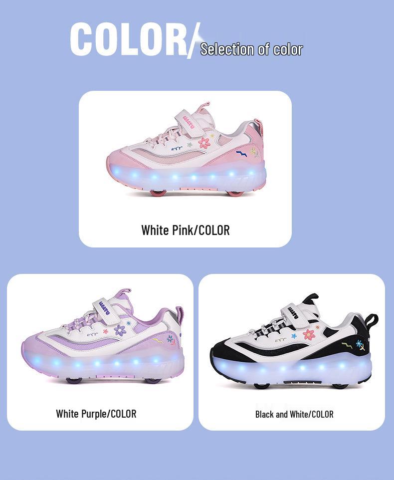 2025 Boys' & Girls' Spring/Fall Detachable Four-Wheel Roller Skate Shoes