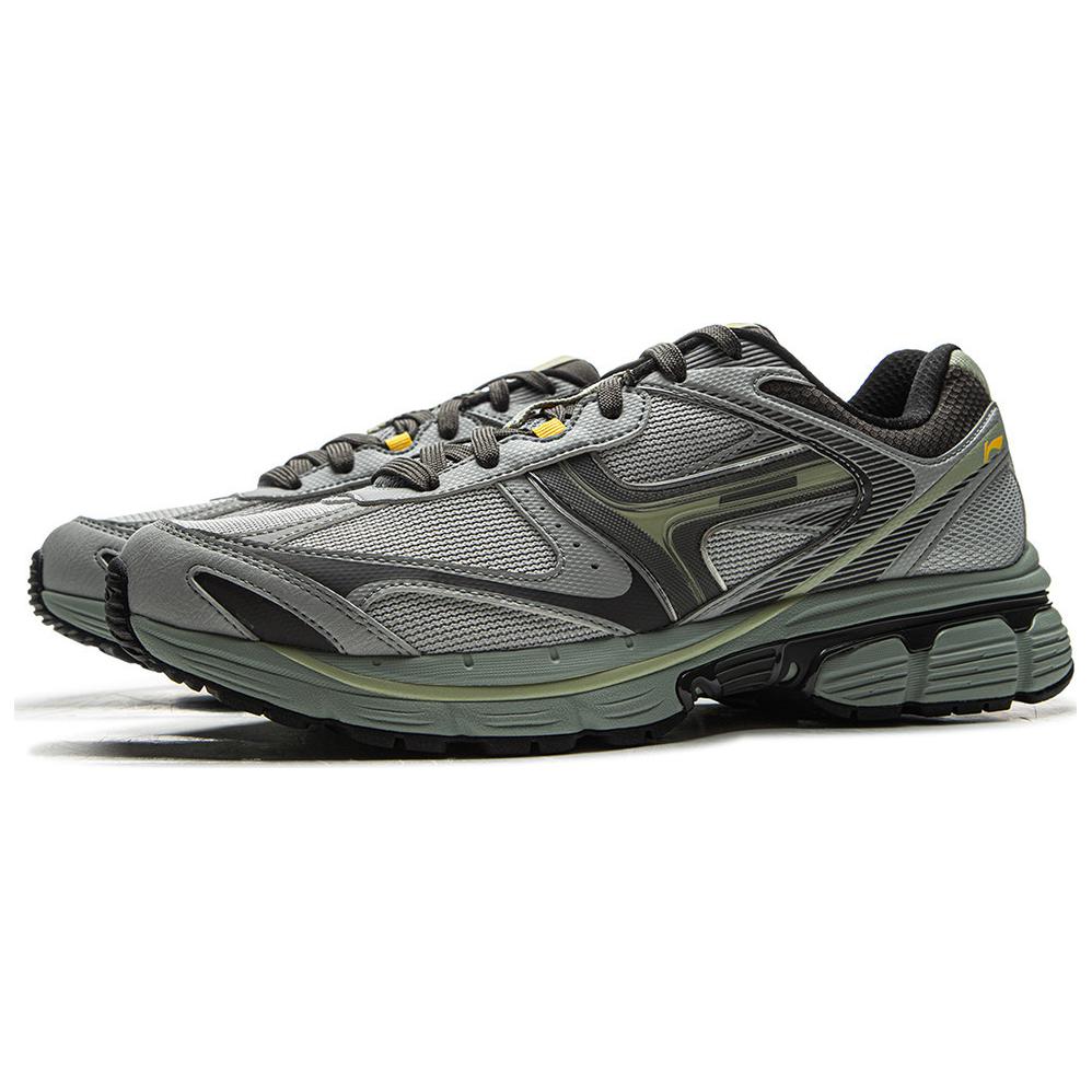 New LiNing Pentium P1000 Low Top Running Shoes Men's Gray Green ARSV039-1