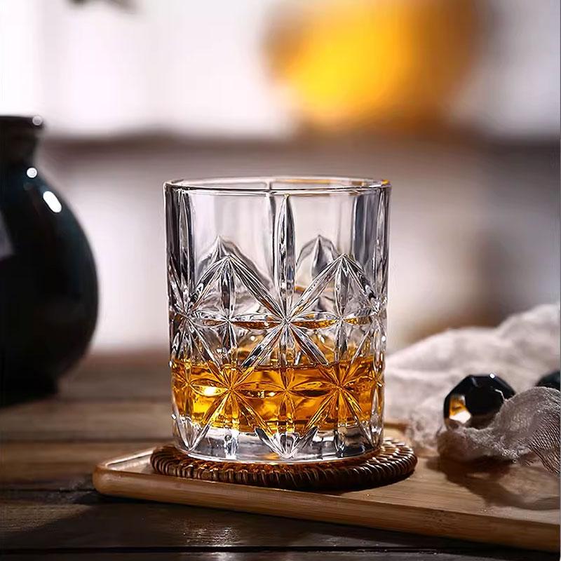 315ml/340ml Transparenter Langer Trinkbecher Kreatives Weinglas Latte Kaffeetasse Geschnitzte Glas Tasse Bar Elegante Saftgetränkebecher