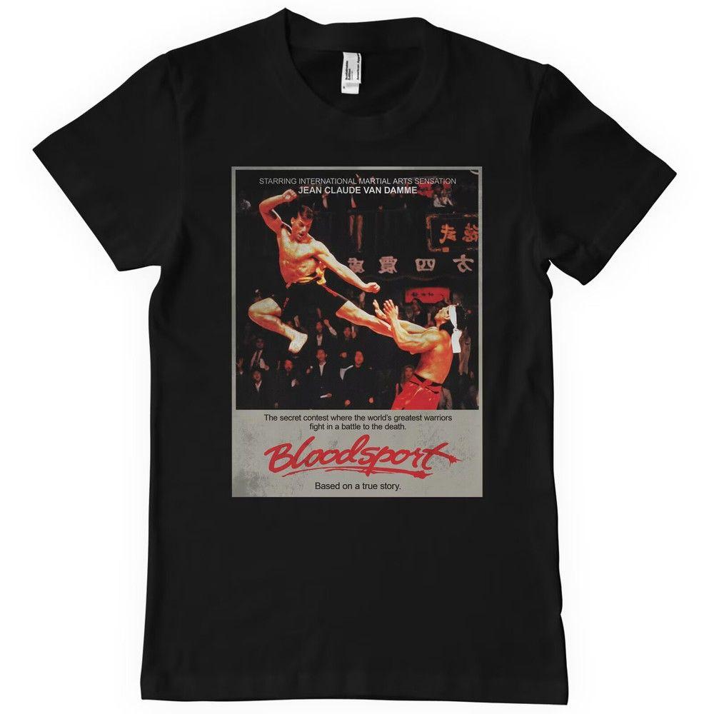 Unisex Hemd Baumwolle Oversize Große Größe Bloodsport Vintage Filmplakat 1988 Jean Claude Van Damme M Männer