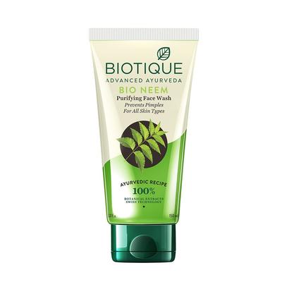 Biotique Bio Neem Purifying Face Wash For All Skin Types, 150ml & Bio Chlorophyll Oil Free Anti-Acne Gel & Post Hair Removal Soother For Oily & Ac