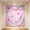 Custom Name Pink Pig Tapestry Wall Hanging for Bedroom, Living Room & Dorm Decor, Modern Home Wall Art
