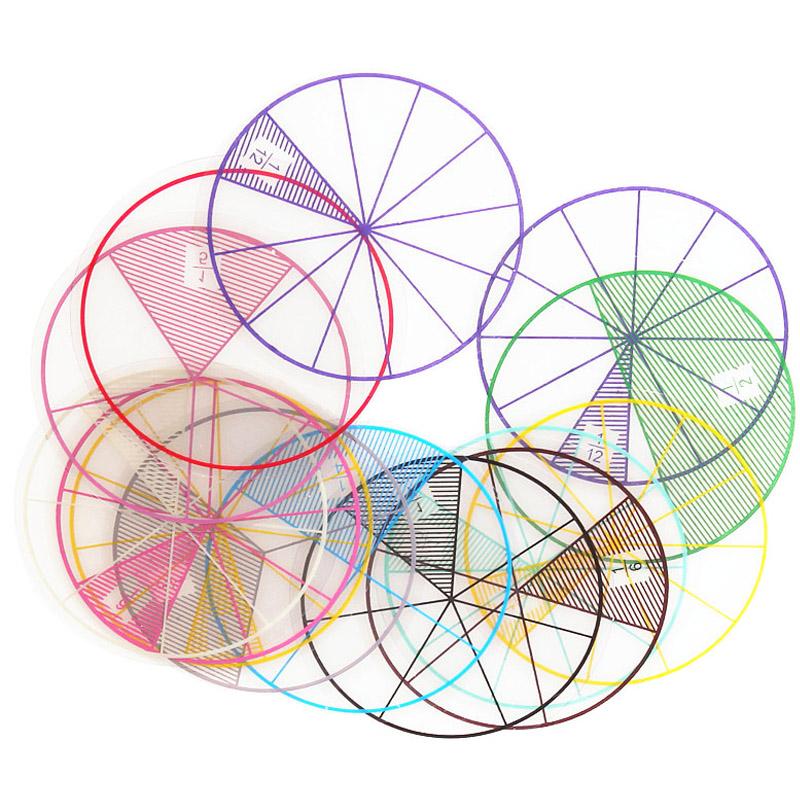 

12Pcs Set Math Fractions Montessori Educational Toy For Kidss Kids Teaching Supplies Middle School Learning Classroom