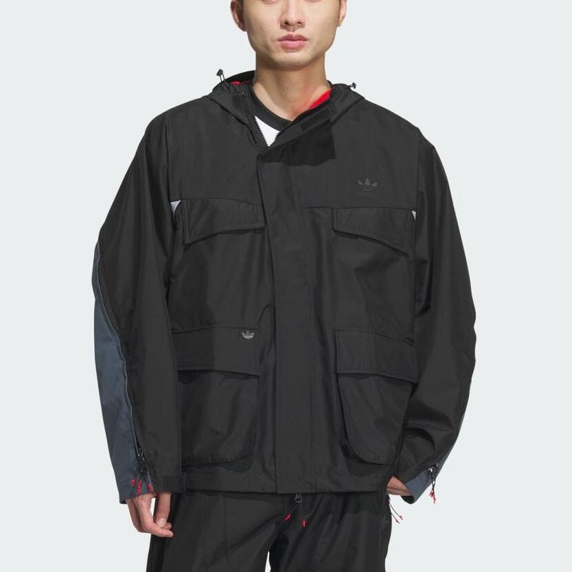 Adidas Originals X Ordinary People Kolaborace FW24 Uti Parka S Kapucí Na Zip Pohodlná Bunda Pánská Bunda Černá JN5825