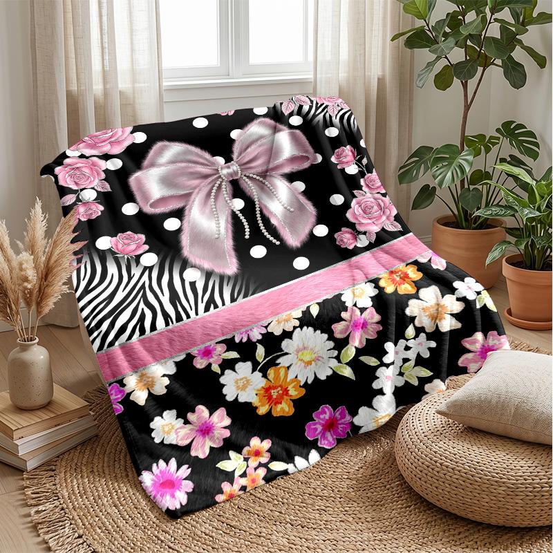 Galactic Dolphins Rainbow Wave Theme Blanket Lightweight Warm Flannel Blanket Decorative Throw Blanket for Home Decoration