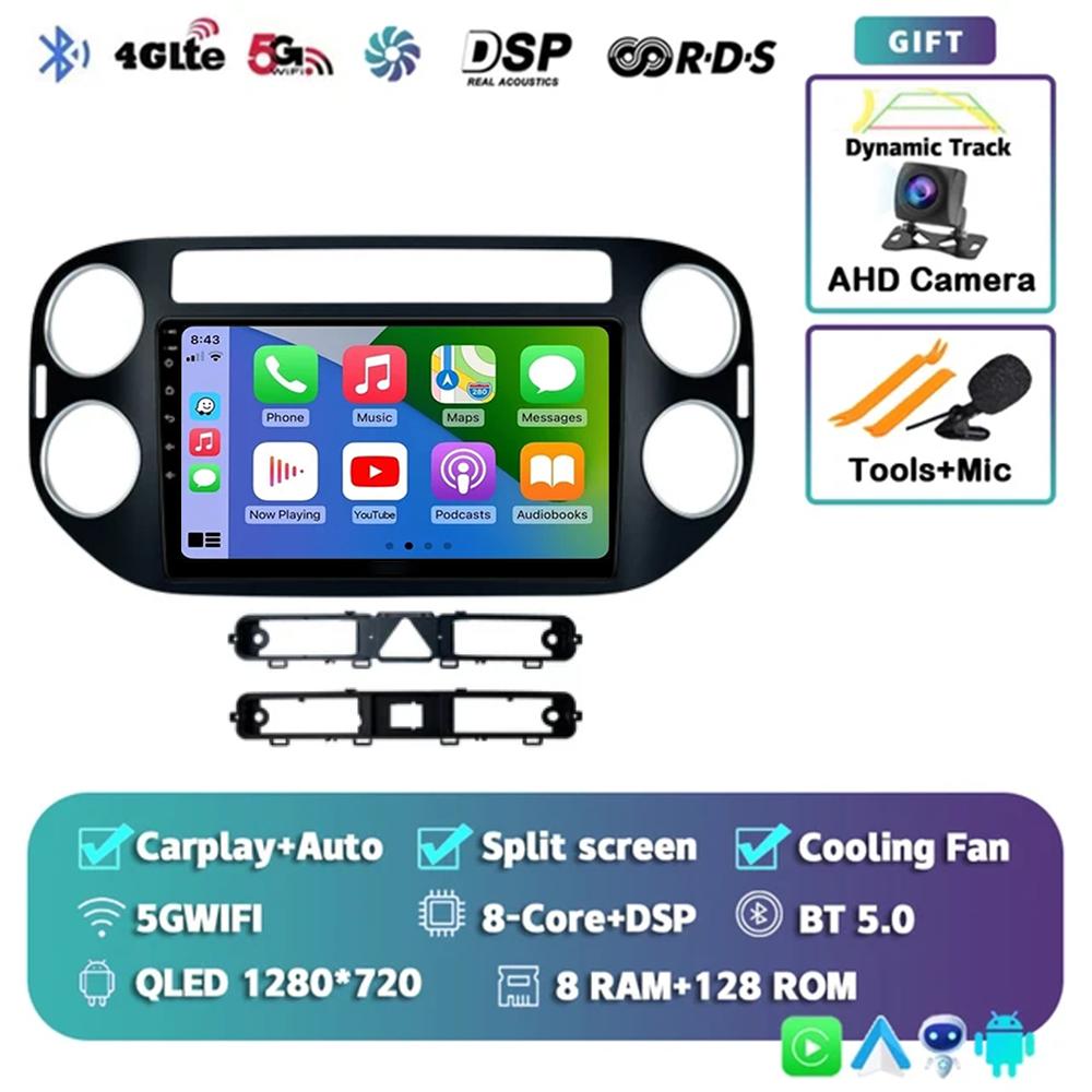 Android14 Carplay Auto For Volkswagen Tiguan 1 NF 2006 - 2014 2015 2016 Car Radio Multimedia Player Video Stereo WIFI+4G BT 2DIN
