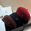 French Small Fragrant Wind Double Circle Granular Fleece Wool Beret Japanese Irregular Shape Painter Hat Octagonal Hat