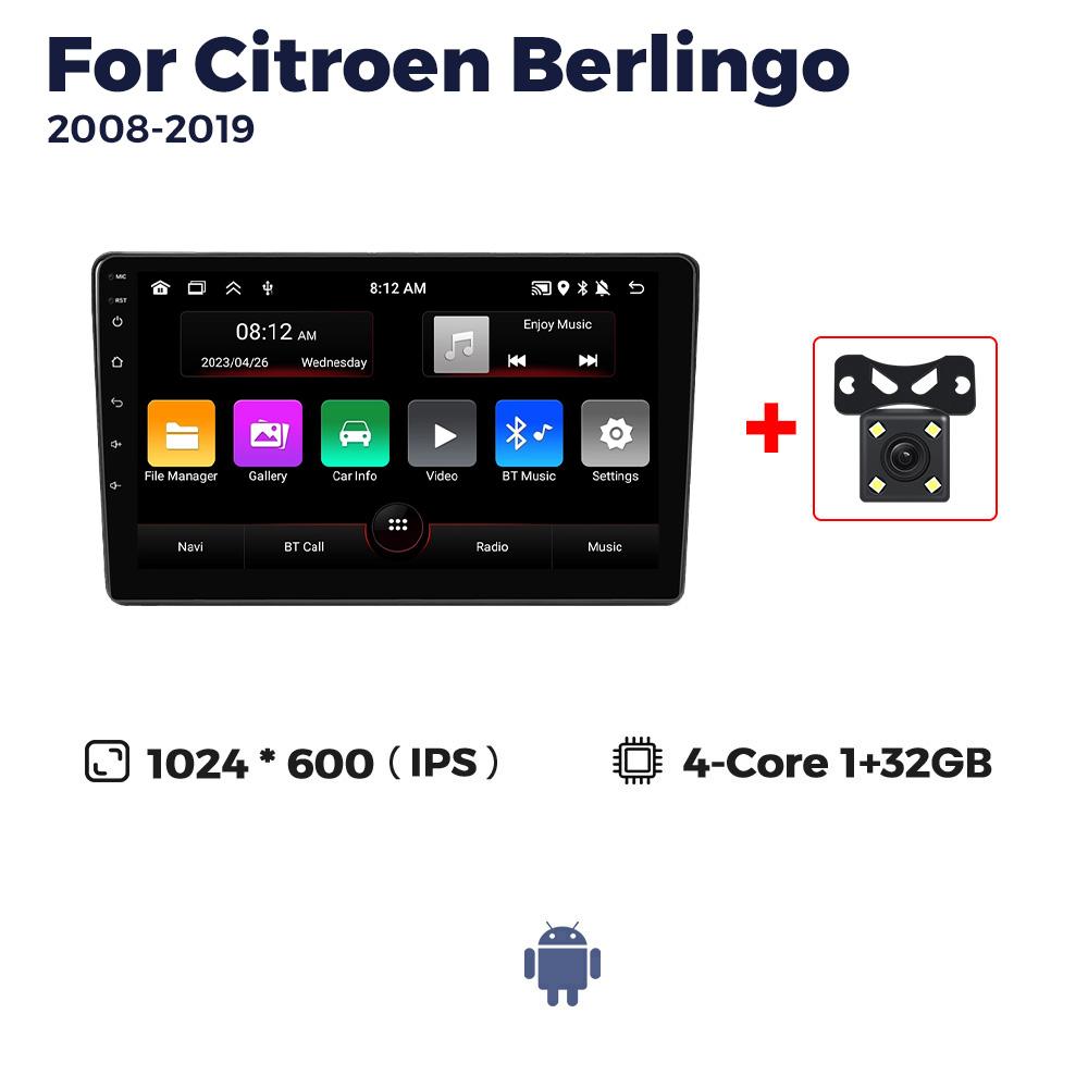 Car Radio 2 Din Stereo For Citroen Berlingo 2 B9 Peugeot Partner 2008-2018 Android Auto Multimedia Player Carplay GPS Navigation