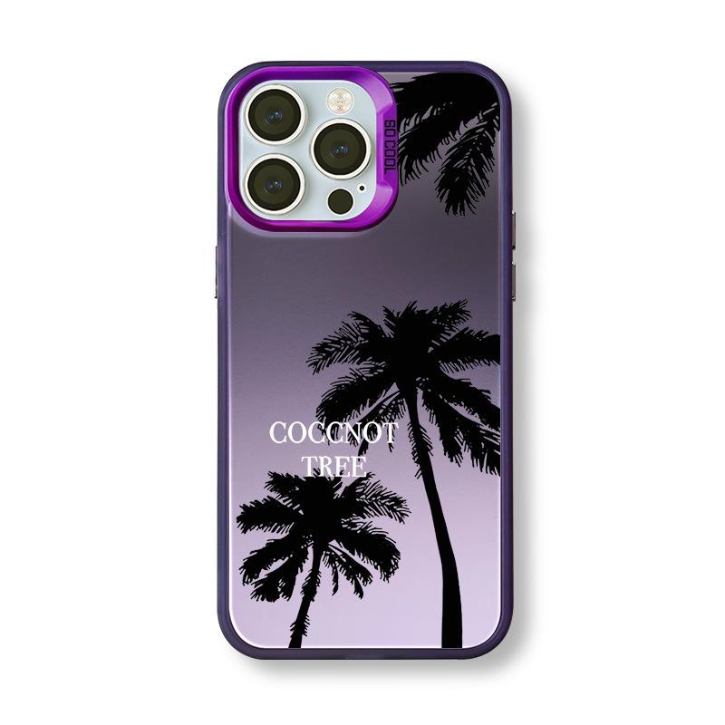 Summer Coconut Tree Silver Phone Case for iPhone 12 Pro Max/13/14/15/16/17