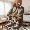 Women's Cotton Slippers with Cute Cat Print - Autumn/Winter Edition