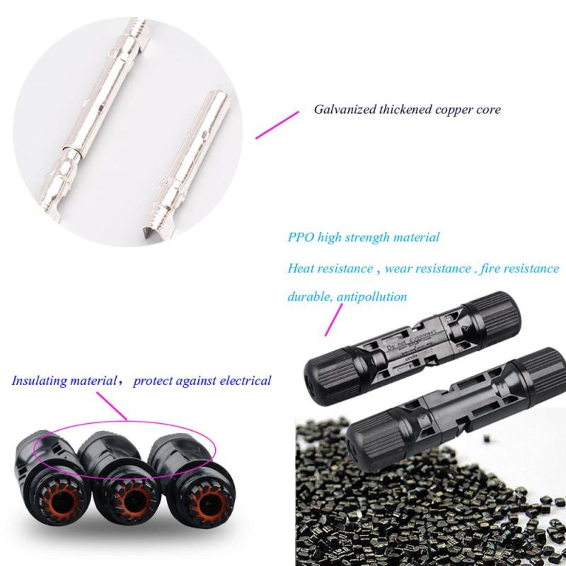 10 Paar MC4 30A männlich weiblich M/F Draht PV-Kabelverbinder-Set Solarpanel