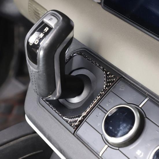 Carbon Fiber Center Console Gear Shift Panel Cover For LR Defender 90 110 20-24