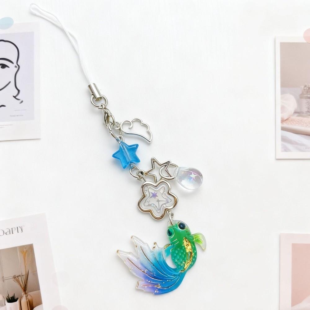 Simulation Fish Mobile Phone Chain Plastic Keychain Charms Lucky Koi Phone Pendant  Car Key Jewelry