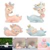 Resin Miniature Fawn Baby Deer Animals Figurines Ornaments Office Desk Decor