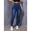 Women High Waist Slim Stretch Denim Jeans Ladies Bodycon Button Pencil Pants