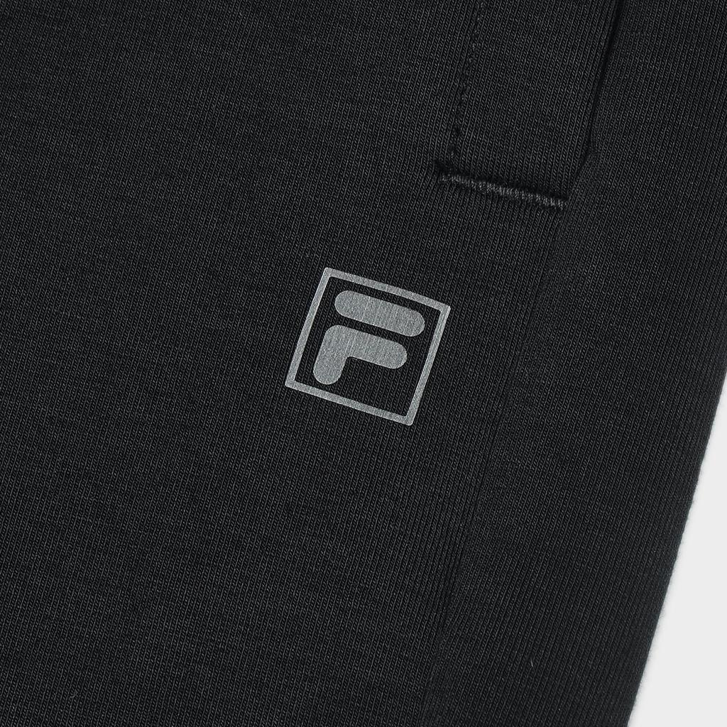 FILA Solid Logo Mid-Waist Tapered Knit Sports Pants Women bottoms Black F11W344605F-BK